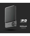 5000mAh MagSafe ultra-tynd powerbank i aluminium, 20W - Space Grey, trådløs hurtigopladning, digitalt display, USB-C ind/udgang