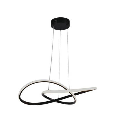 20W Ø50cm cirkulær LED pendel - 130lm/W, sort, 3000K, moderne design