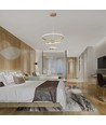 32W LED pendel, 3 ringe - Guld, Ø60+40+20cm, 3880lm, 3000K, dekorativ loftlampe
