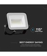 30W LED projektør, Samsung LED chip - IP65, sort, 3000K, PRO-Series, udendørs