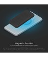 10000mAh magnetisk trådløs powerbank, 20W - Sort, inkl. metalring