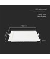 6W Firkantet LED indbygningspanel - 490lm, 6400K, Hul: 11x11 cm, Mål: 12x12 cm, flicker free