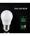 E27 6,5W LED kronepære - G45, Samsung LED chip, 4000K, 600lm, hvid plast
