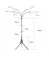 LEDlife vækstlys med stativ - Sort, 4 lamper, justerbar højde, fleksible arme