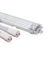 12 stk. Limea T8 LED dobbeltarmatur - Inkl. 24 stk. 24W 150cm LED rør, IP65 vandtæt