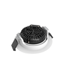 10x 7W lavprofil indbygningsspot RA96 - DimToWarm+CCT, Hul: Ø6,8 cm, Mål: Ø8,3 cm, hvid kant, dæmpbar