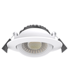 10x 7W lavprofil indbygningsspot RA96 - DimToWarm+CCT, Hul: Ø6,8 cm, Mål: Ø8,3 cm, hvid kant, dæmpbar