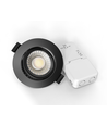 10x 7W lavprofil indbygningsspot RA96 - DimToWarm+CCT, Hul: Ø6,8 cm, Mål: Ø8,3 cm, sort kant, dæmpbar