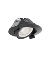 10x 7W lavprofil indbygningsspot RA96 - DimToWarm+CCT, Hul: Ø6,8 cm, Mål: Ø8,3 cm, sort kant, dæmpbar