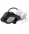 10x 7W lavprofil indbygningsspot RA96 - DimToWarm+CCT, Hul: Ø6,8 cm, Mål: Ø8,3 cm, sort kant, dæmpbar