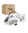 10x 7W lavprofil indbygningsspot RA96 - DimToWarm+CCT, Hul: Ø6,8 cm, Mål: Ø8,3 cm, hvid kant, dæmpbar