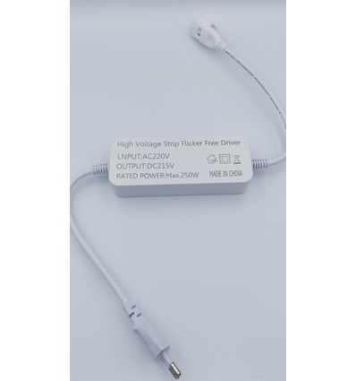 Stik til 230V LED strip (Slim COB) - Flicker free, Inkl. endeprop, 230V