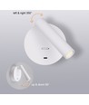 LEDlife hvid læselampe - 2,5W, RA90, til vægmontering