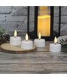 6-pak hvide LED fyrfadslys inkl. ladebase - Inkl. fjernb., timer