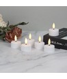 6-pak hvide LED fyrfadslys inkl. ladebase - Inkl. fjernb., timer
