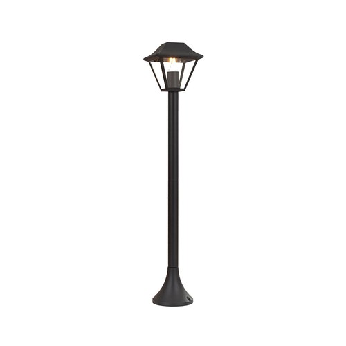 Klassisk pullertlampe E27 - mat sort, klarglas