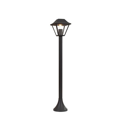Klassisk pullertlampe E27 - mat sort, klarglas