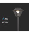 Klassisk pullertlampe E27 - mat sort, klarglas