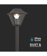 Klassisk pullertlampe E27 - mat sort, klarglas