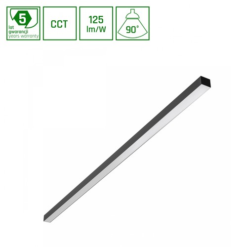 1503mm Allday Basic loftarmatur 50W - 3CCT, 230V, 90°, IP20, 42x37mm, sort, PR, UGR19, LED