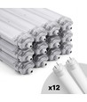 12 stk. Limea T8 LED dobbeltarmatur - Inkl. 24 stk. 24W 150cm LED rør, IP65 vandtæt