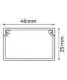 40x25 Kabelkanal - Hvid, 40x25mm, Længde 2m