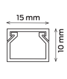 15x10 Kabelkanal med tape - Hvid, 15x10mm, Længde 2m