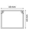 40x40 Kabelkanal med tape - Hvid, 40x40mm, Længde 2m