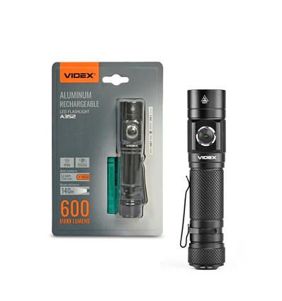 LED lommelygte - 4 lysfunktioner, udskifteligt batteri, genopladelig, IP66