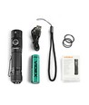 LED lommelygte - 4 lysfunktioner, udskifteligt batteri, genopladelig, IP66
