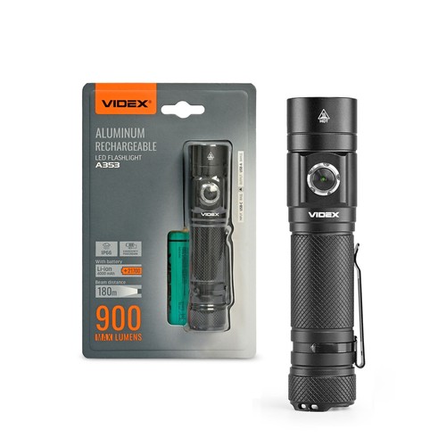 LED lommelygte - powerbank + 4 lysfunktioner, genopladelig, IP66