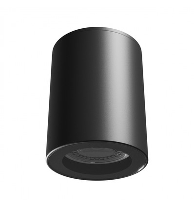 GU10 påbygningsspot - Sort, IP44, rund, loftlampe, uden lyskilde