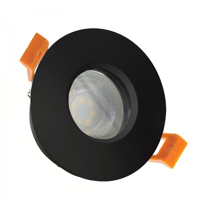 GU10 indbygningsspot, IP65 - Sort, rund, uden lyskildea