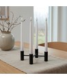 4-pak hvide LED stearinlys inkl. ladebase - Ø2cm, Højde: 25cm, kronelys, inkl. fjernb., timer