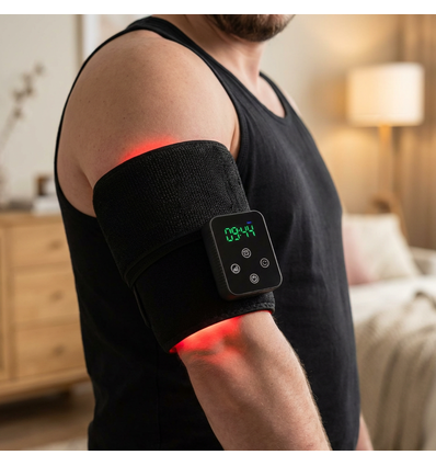 Lysterapi bælte til nakke, lænd mm. - Infrarød, 10W, med batteri