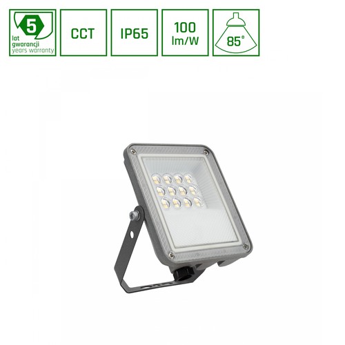 10W Noctis Max CCT projektør - IP65, 3 lyskulører, grå, udendørs