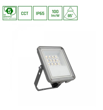 10W Noctis Max CCT projektør - IP65, 3 lyskulører, grå, udendørs