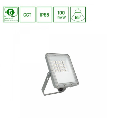 20W NOCTIS MAX CCT projektør - IP65, 3 lyskulører, grå, udendørs