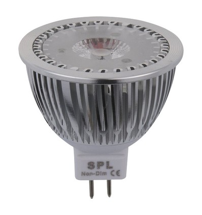 GU5.3 4W LED pære, 12-25V - 410lm, MR16, 4000K, AC/DC