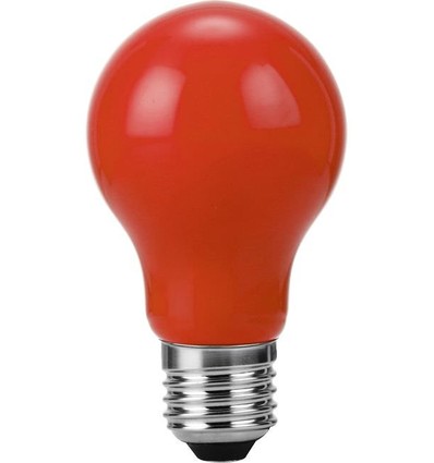 E27 1W LED filament pære - A60, Rød, Party Colour Premium