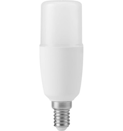 E14 5W LED rørpære, 10,8cm - 95-265V, 640lm, opal glas