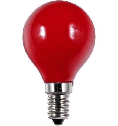 E14 1W LED kronepære - G45, Rød, Party Colour Premium