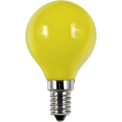 E14 1W LED kronepære - G45, Gul, Party Colour Premium