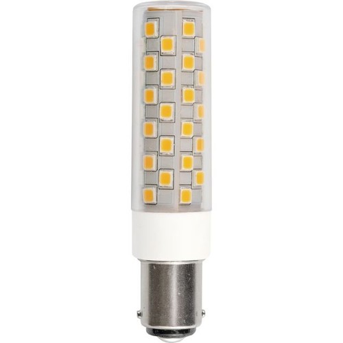 8cm / 6W dæmpbar BA15d LED pære - 840lm, 3000K, klart glas, AC/DC