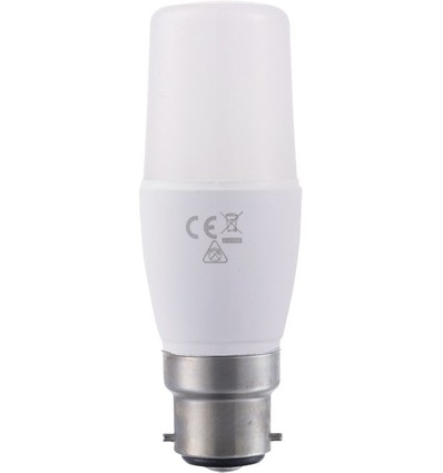 B22d 8W LED pære - 11,8cm, 95-265V, opal glas, 810lm, 3000K