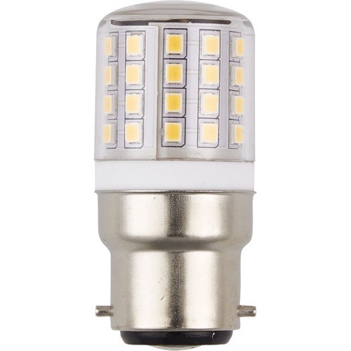 BA22d 4,5W LED rør, 24-30V - 5,8cm, 550lm, 3000K, klart glas, AC/DC