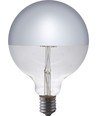 E27 4W dæmpbar LED globepære - G125, topforsølvet, filament, 2500K, sølv spejlglas