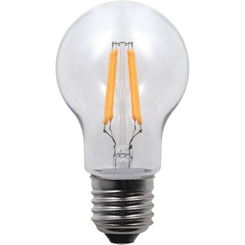 E27 3,5W LED filament pære - A55, 320lm, brudsikker polycarbonat, klar, varm hvid