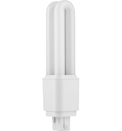 14,3cm / 6W G24d-2 LED pære - 850lm, Direkte/Ballast kompatibel, opal glas