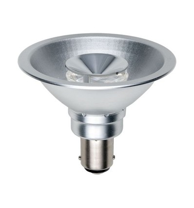 BA15d AR70 9W LED pære, 12V - 450lm, 24°, dæmpbar, varm hvid